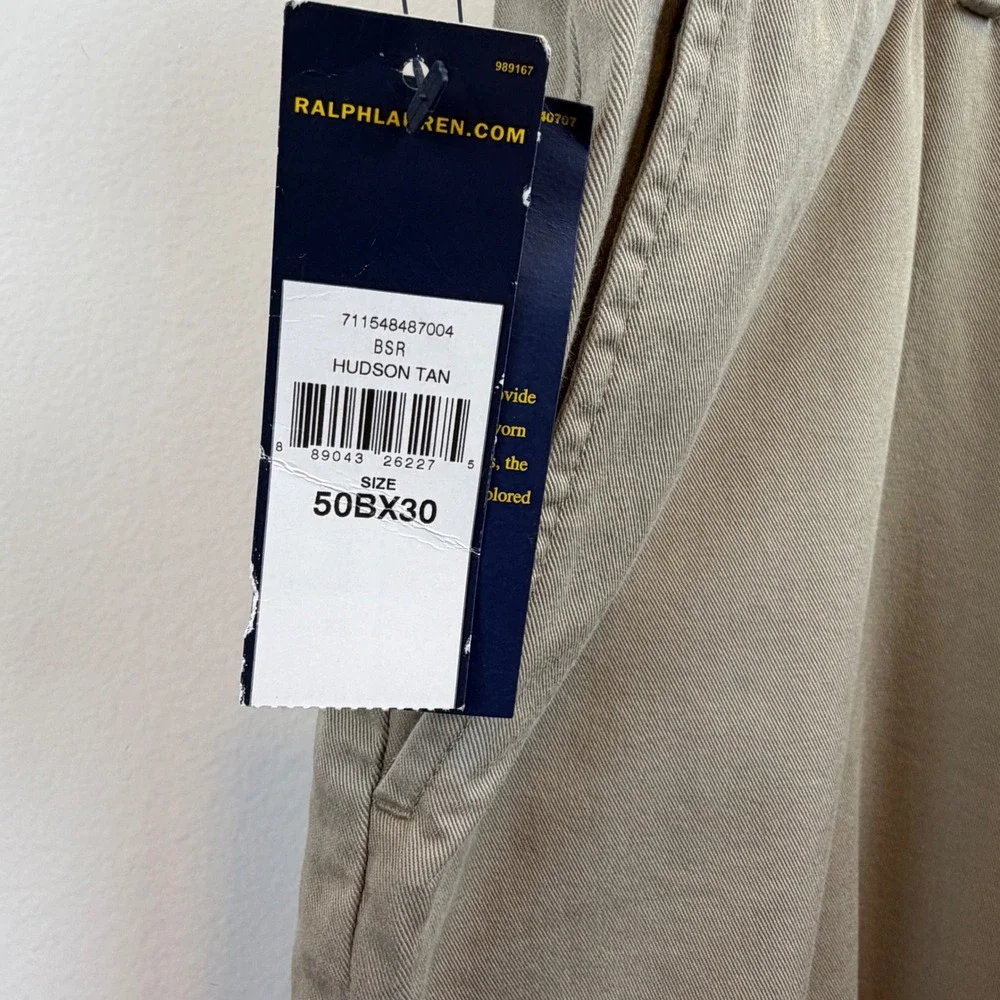 Polo Ralph Lauren Mens Hudson Tan Classic Fit Chino Pants 50BX30 NWT‎